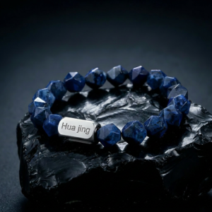 Hua jing™ Signature Men's Faceted Blue Sodalite Stone Bracelet | Premium Hand-Finished Luxury Jewelry